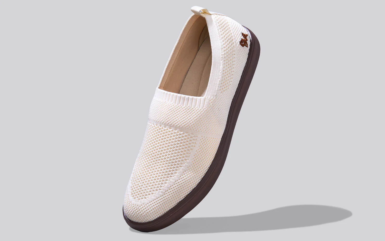 Casual Ease Slip Ons : Ivory Brown - Image 2