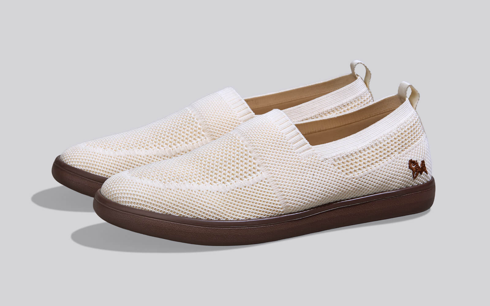 Casual Ease Slip Ons : Ivory Brown - Image 6