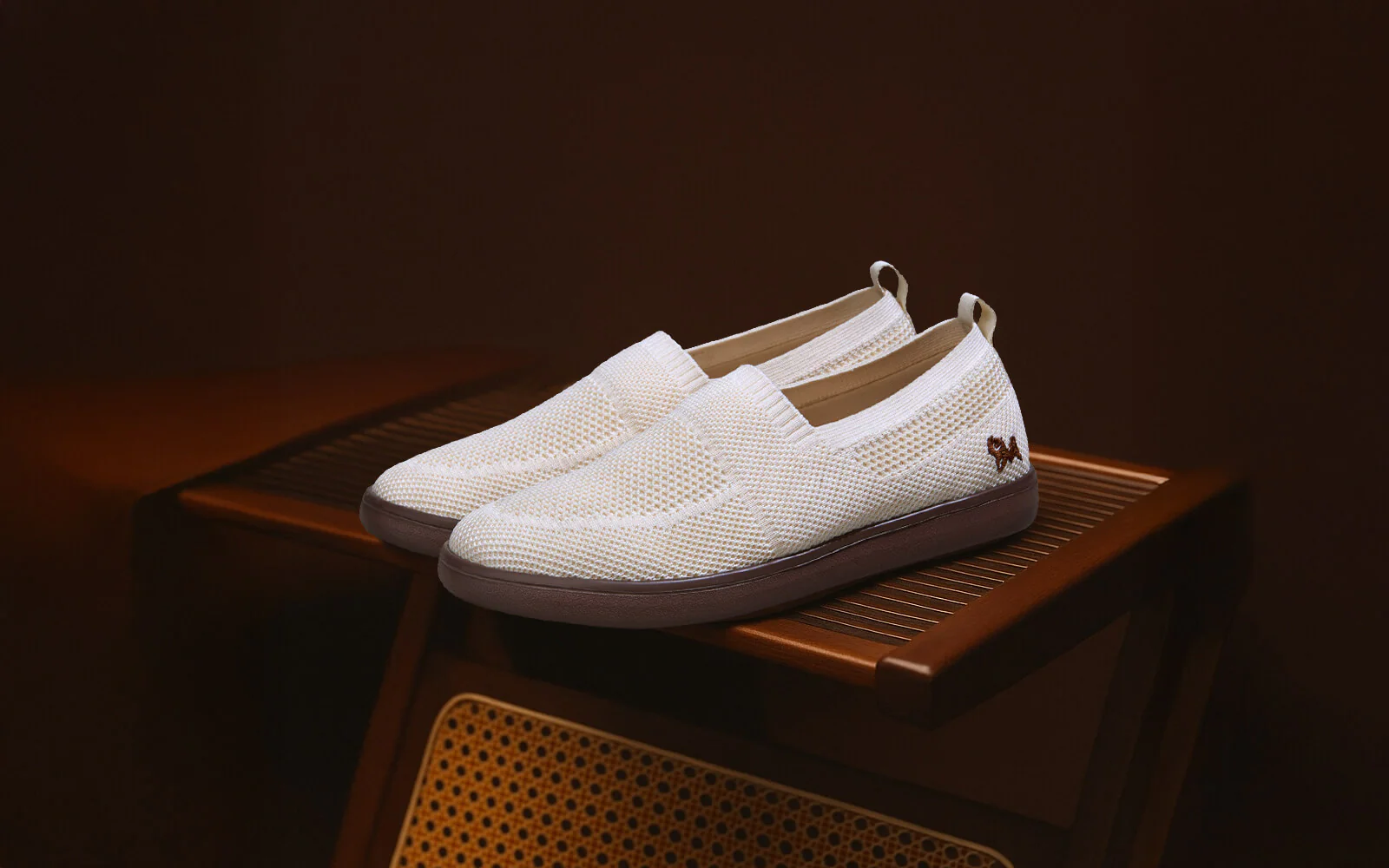 Casual Ease Slip Ons : Ivory Brown - Image 7