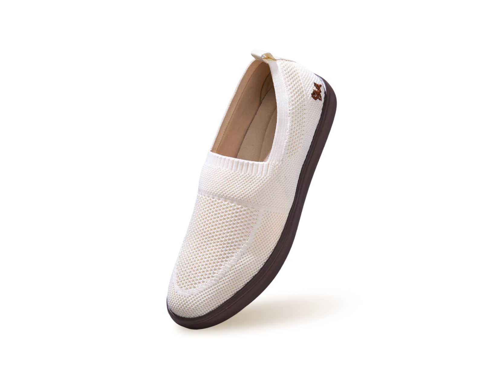Casual Ease Slip Ons : Ivory Brown - Image 8