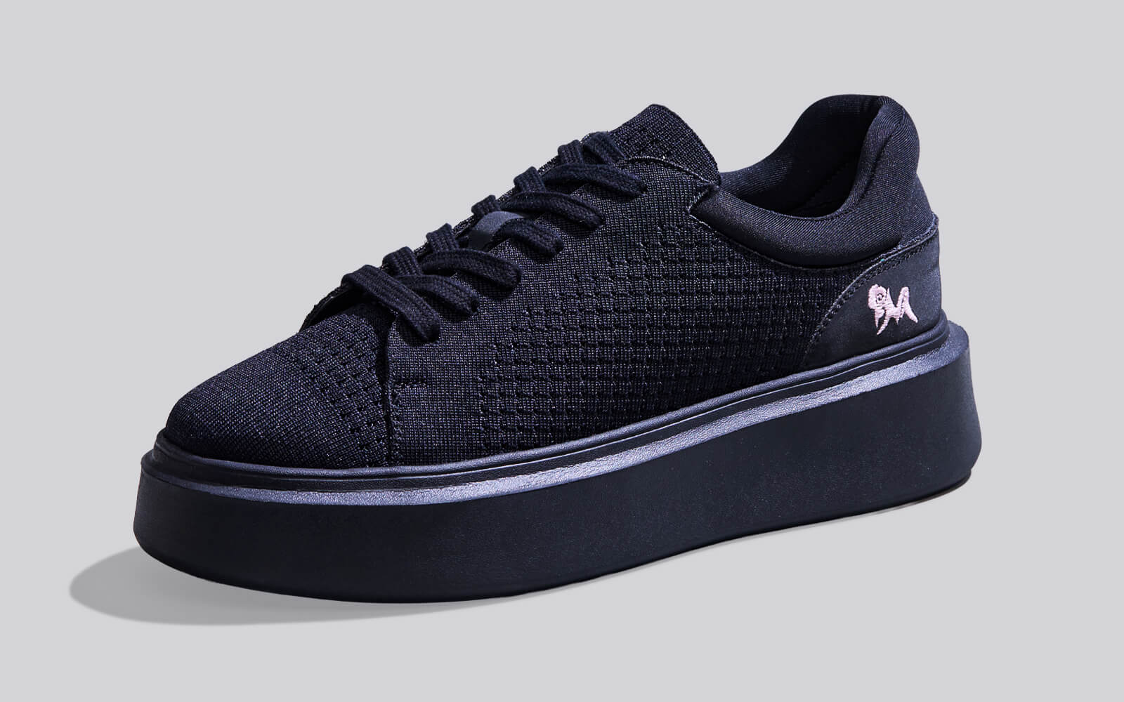 Chunky Lace Ups for Women : Black - Image 3