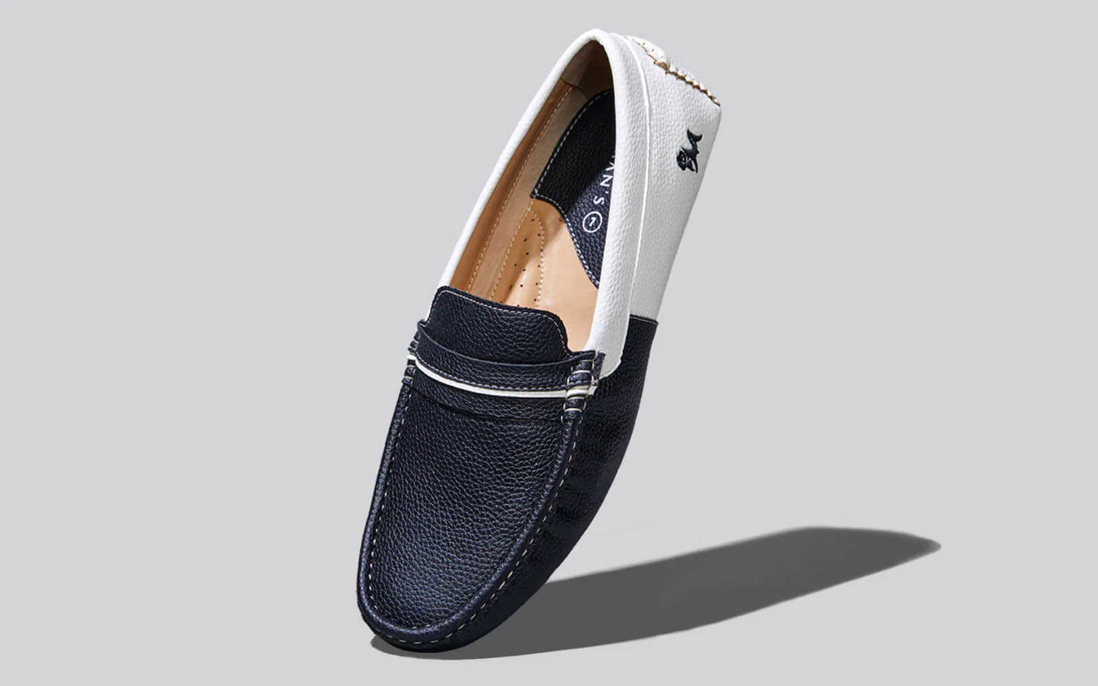 Color Block Loafers : White-Black - Image 5