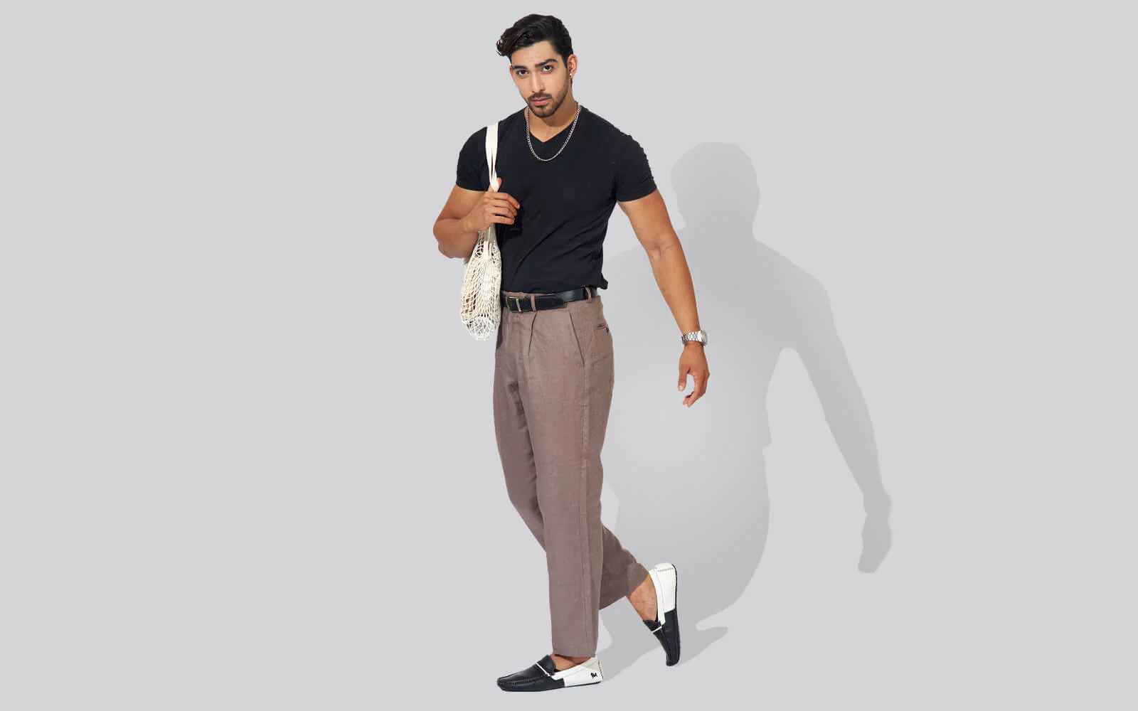 Color Block Loafers : White-Black - Image 9