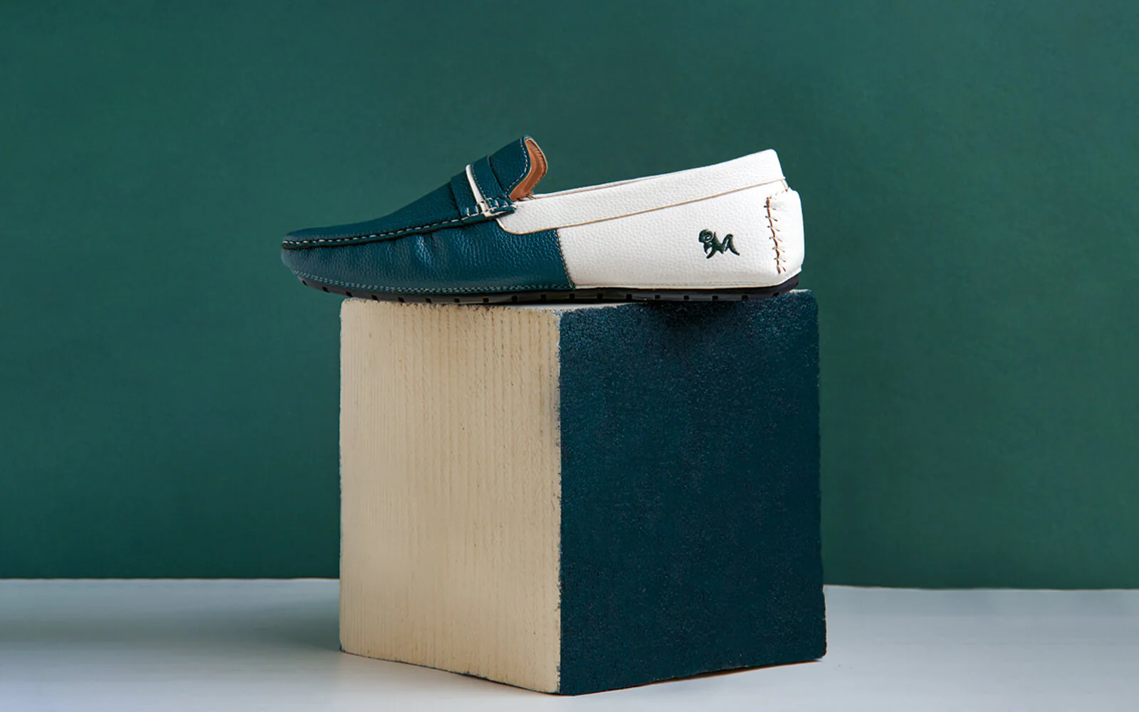Color Block Loafers : White-Green - Image 10