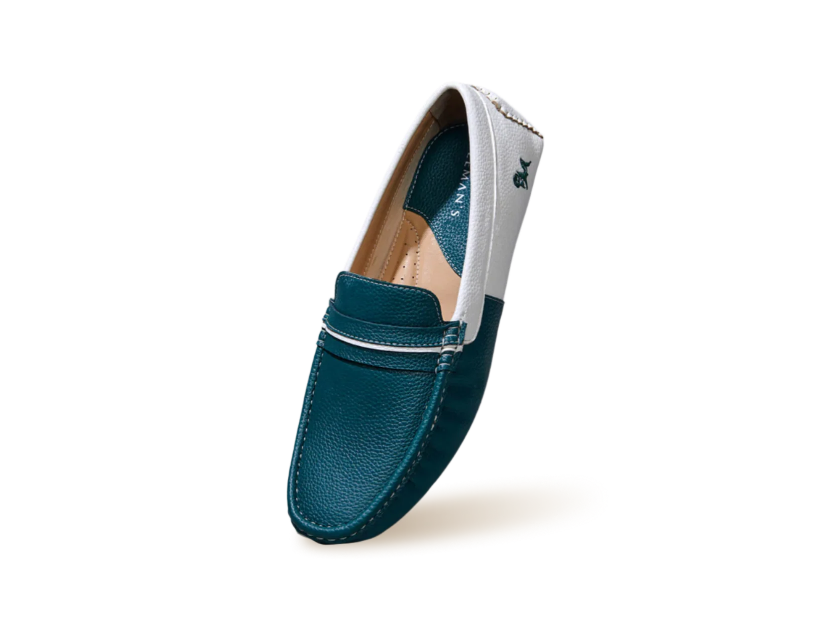 Color Block Loafers : White-Green - Image 11