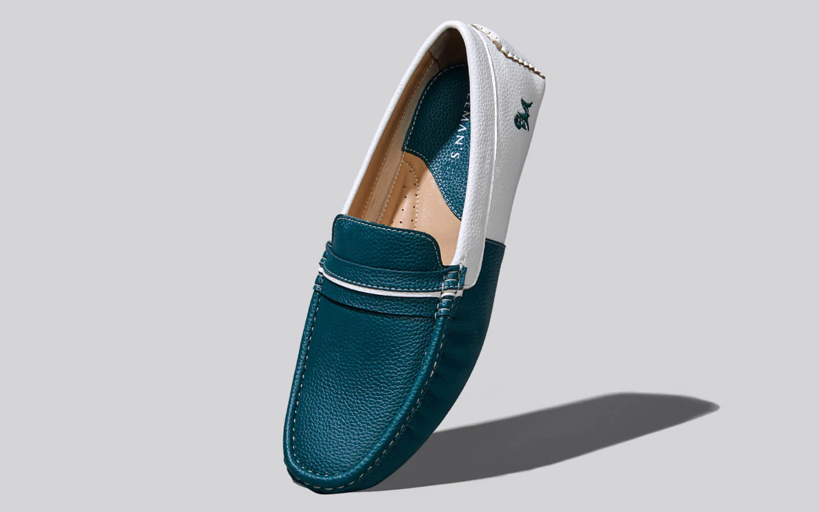 Color Block Loafers : White-Green - Image 5