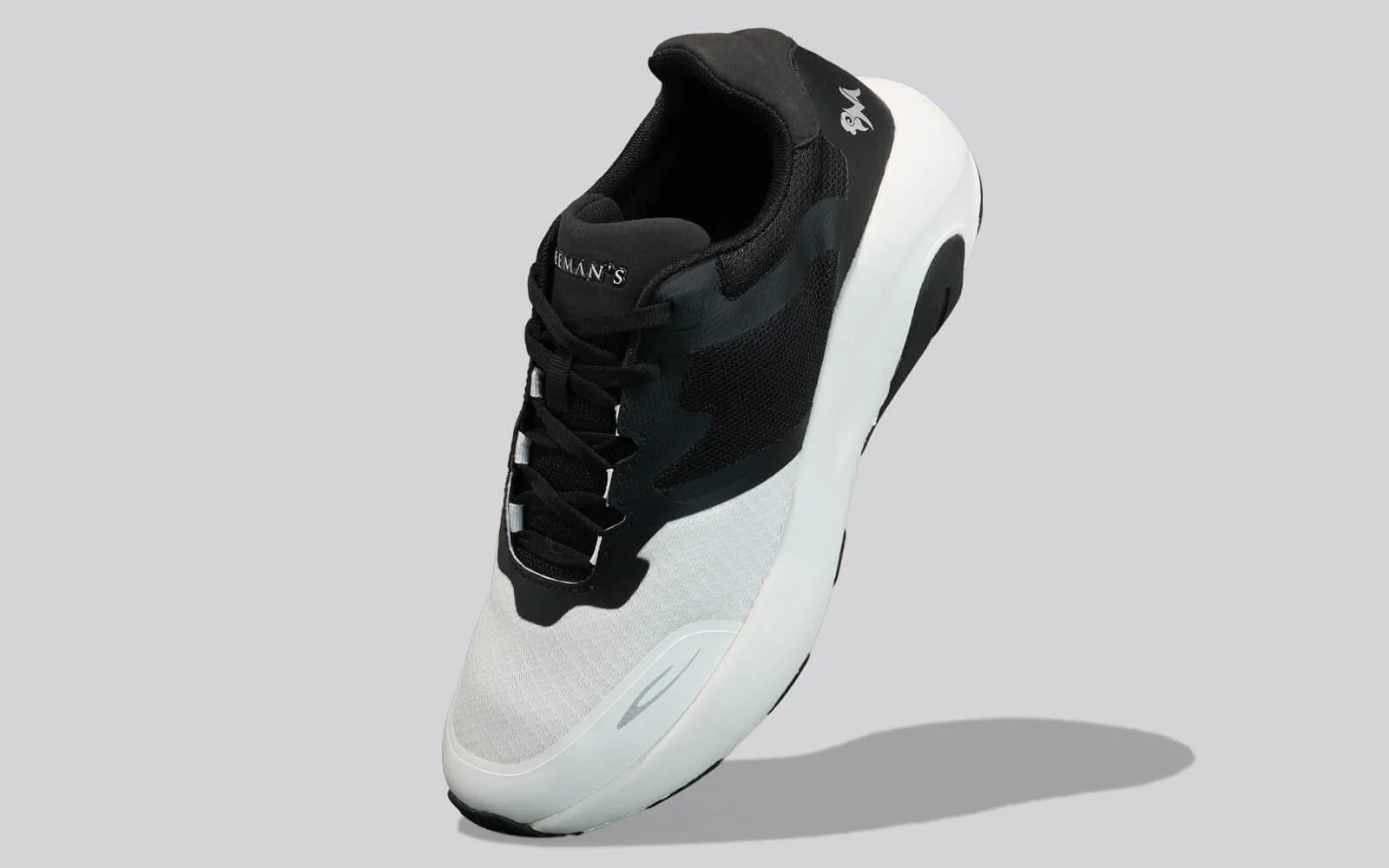 Color Block Sneakers for Men : Black White - Image 5