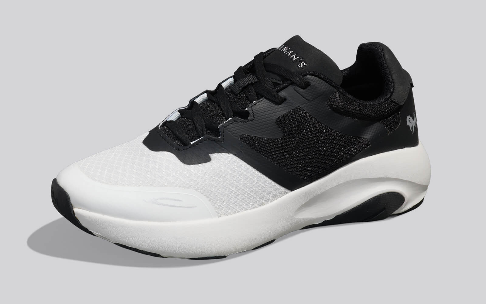 Color Block Sneakers for Men : Black White - Image 8