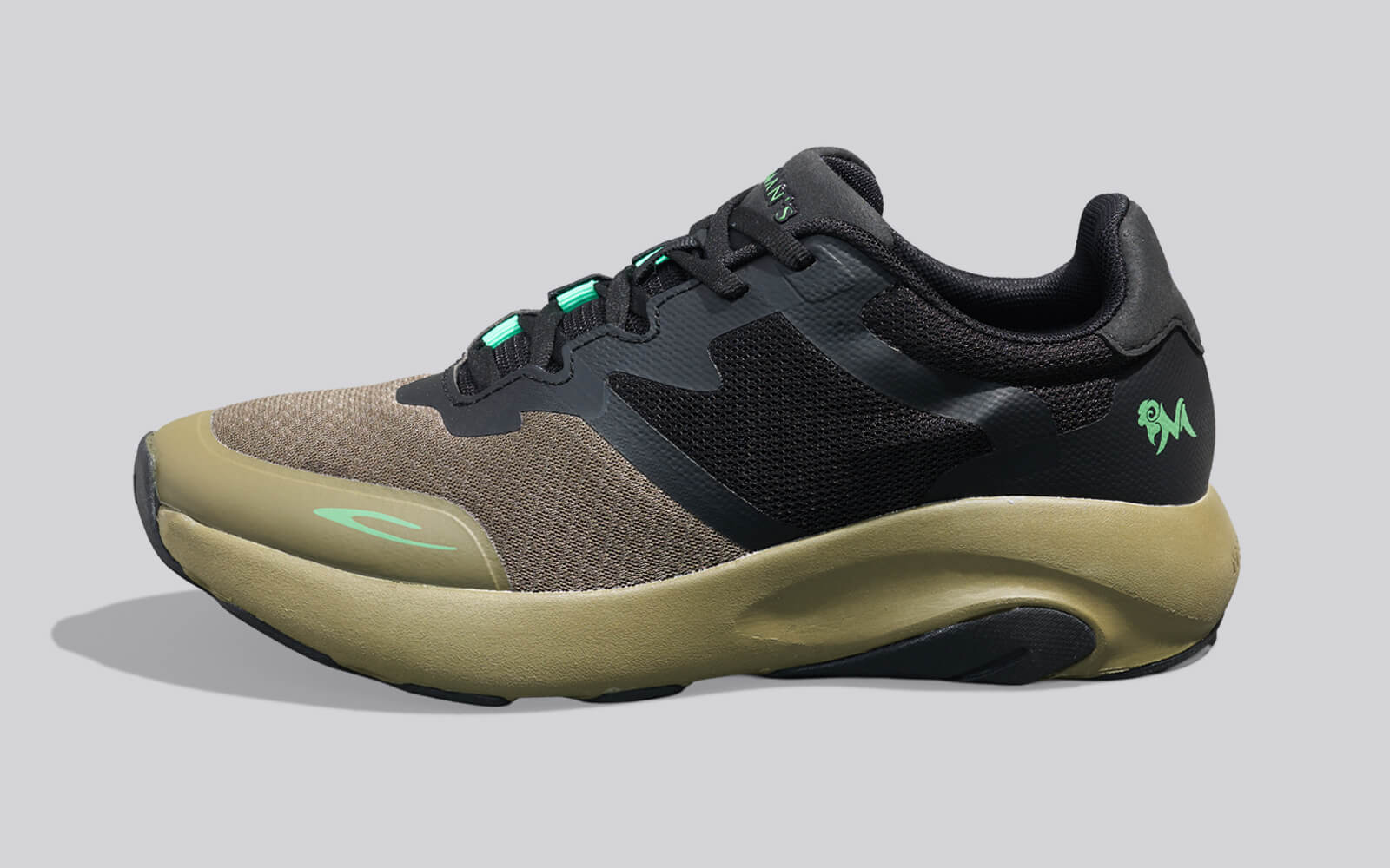 Color Block Sneakers for Men : Olive Black