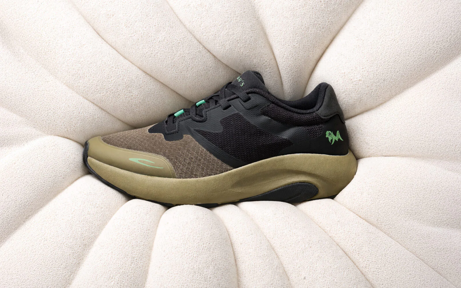 Color Block Sneakers for Women : Olive Black - Image 2