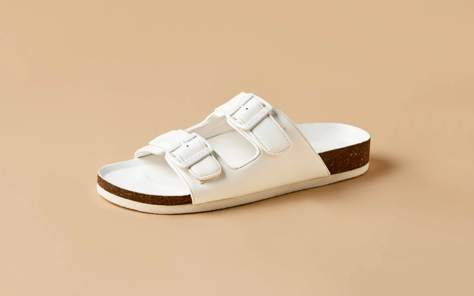 Cork Sandals : Brilliant White - Image 3