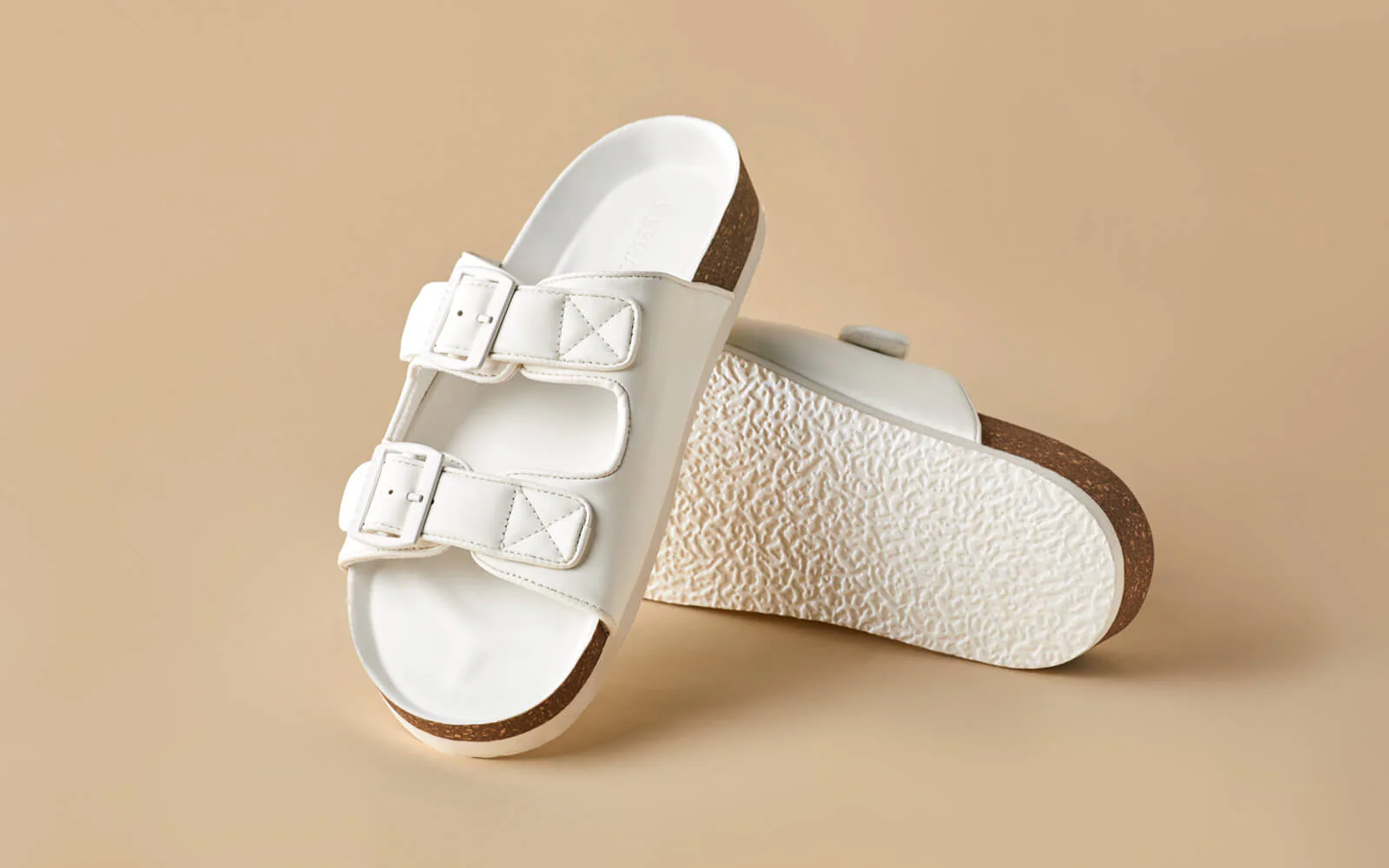 Cork Sandals : Brilliant White - Image 6