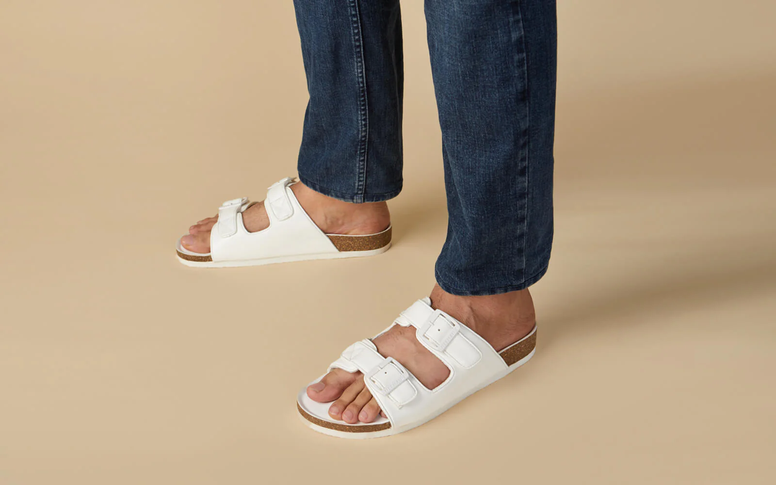 Cork Sandals : Brilliant White - Image 7