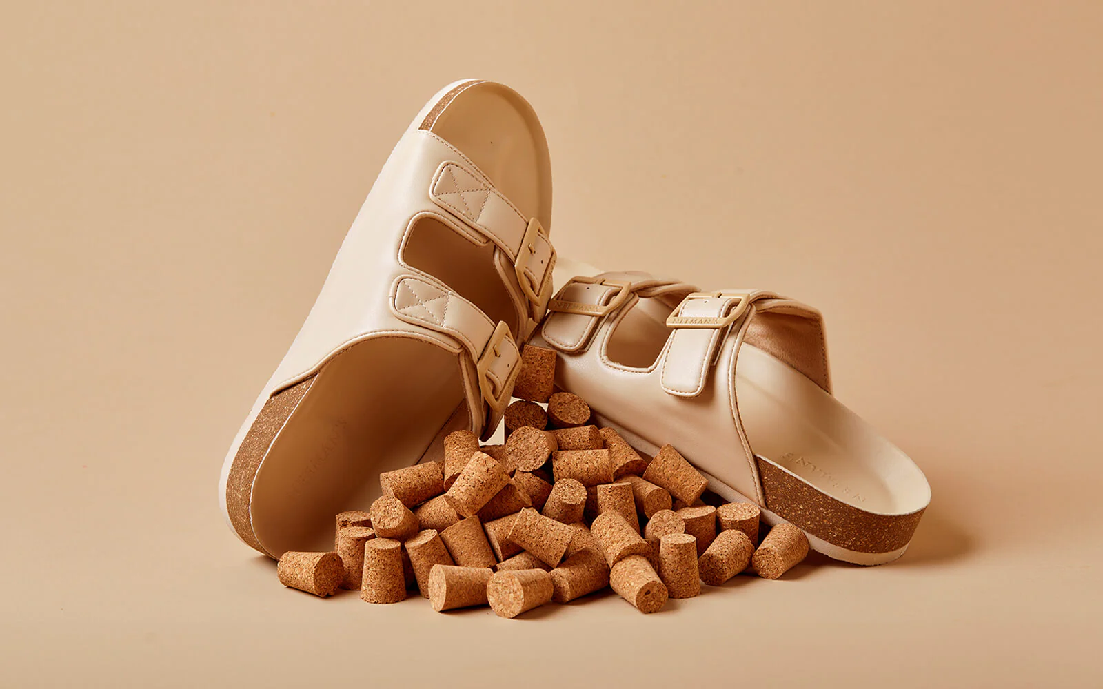 Cork Sandals : Rich Cream - Image 2