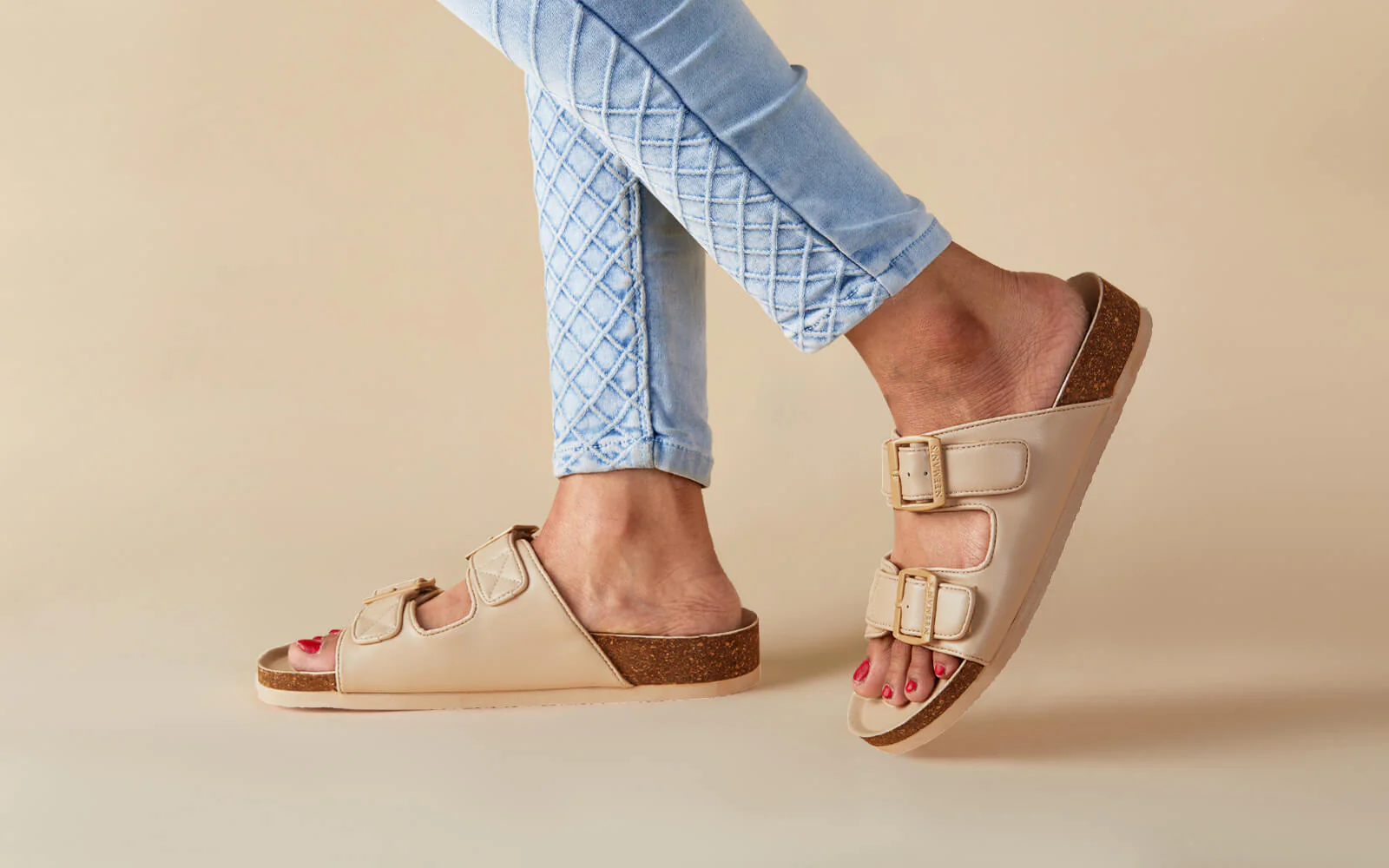 Cork Sandals : Rich Cream - Image 8