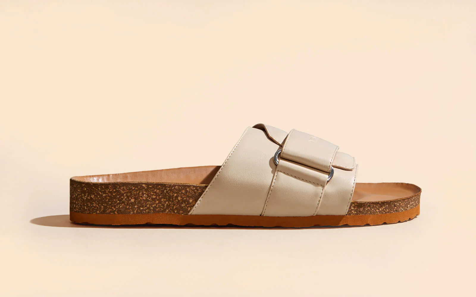 Cork Slides : Tan-White - Image 5