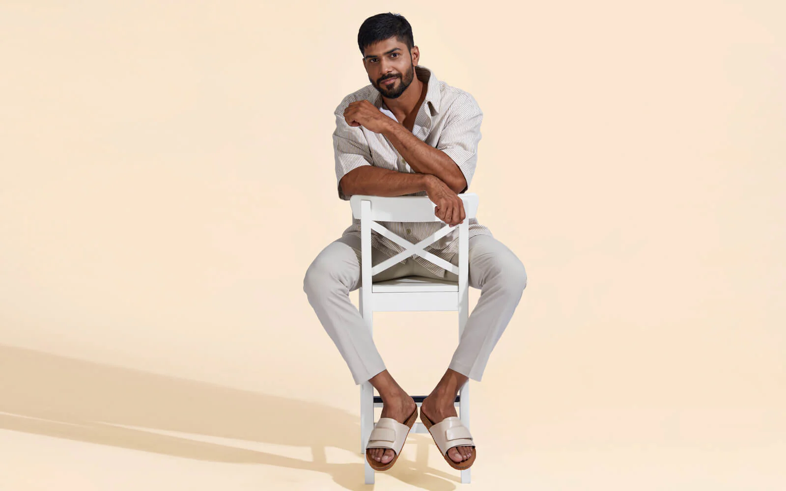 Cork Slides : Tan-White - Image 7