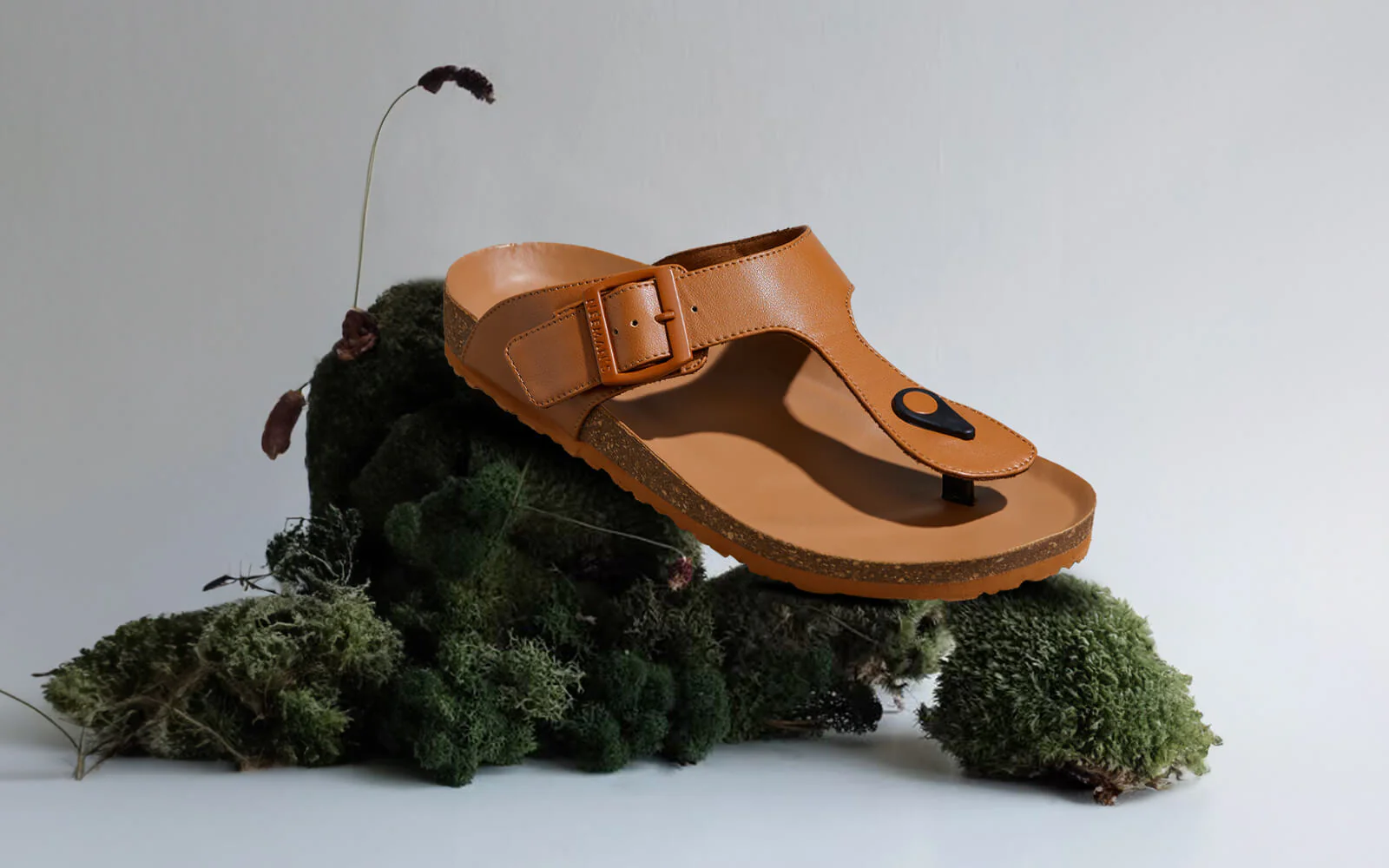 Cork Thong Sandals : Tan - Image 2