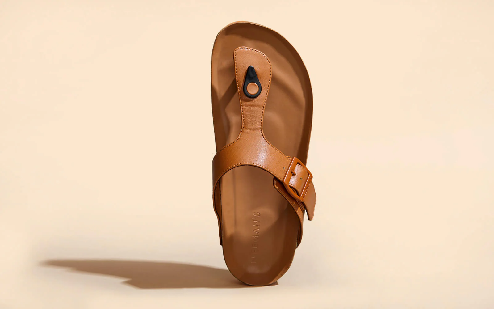 Cork Thong Sandals : Tan - Image 5