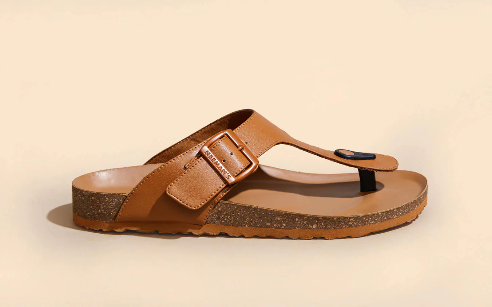 Cork Thong Sandals : Tan - Image 7