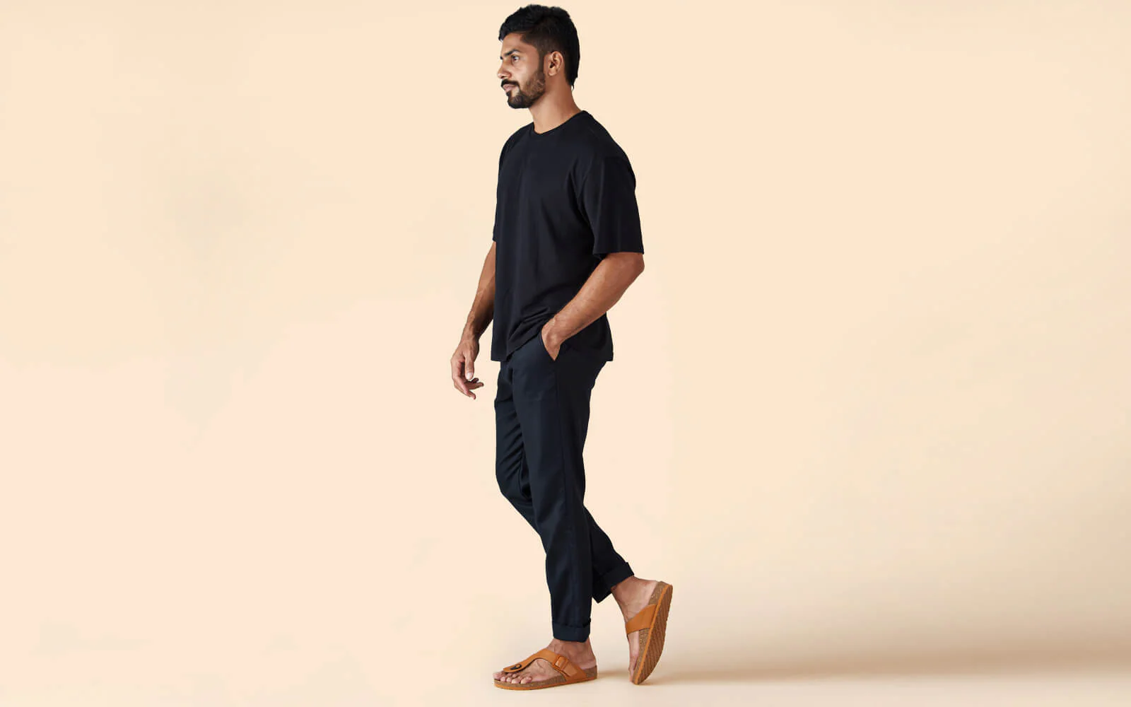 Cork Thong Sandals : Tan - Image 9