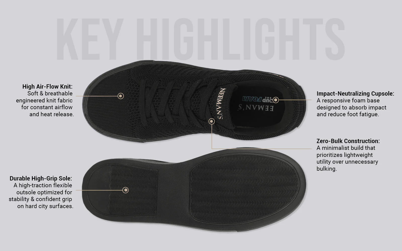 Court Sneakers For Women : Black - Image 3
