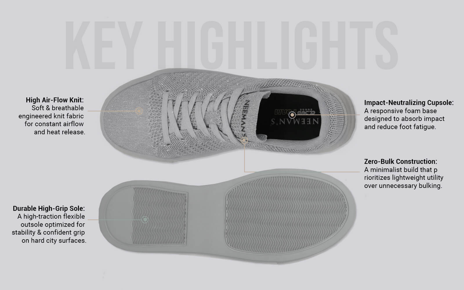 Court Sneakers For Women : Grey - Image 3