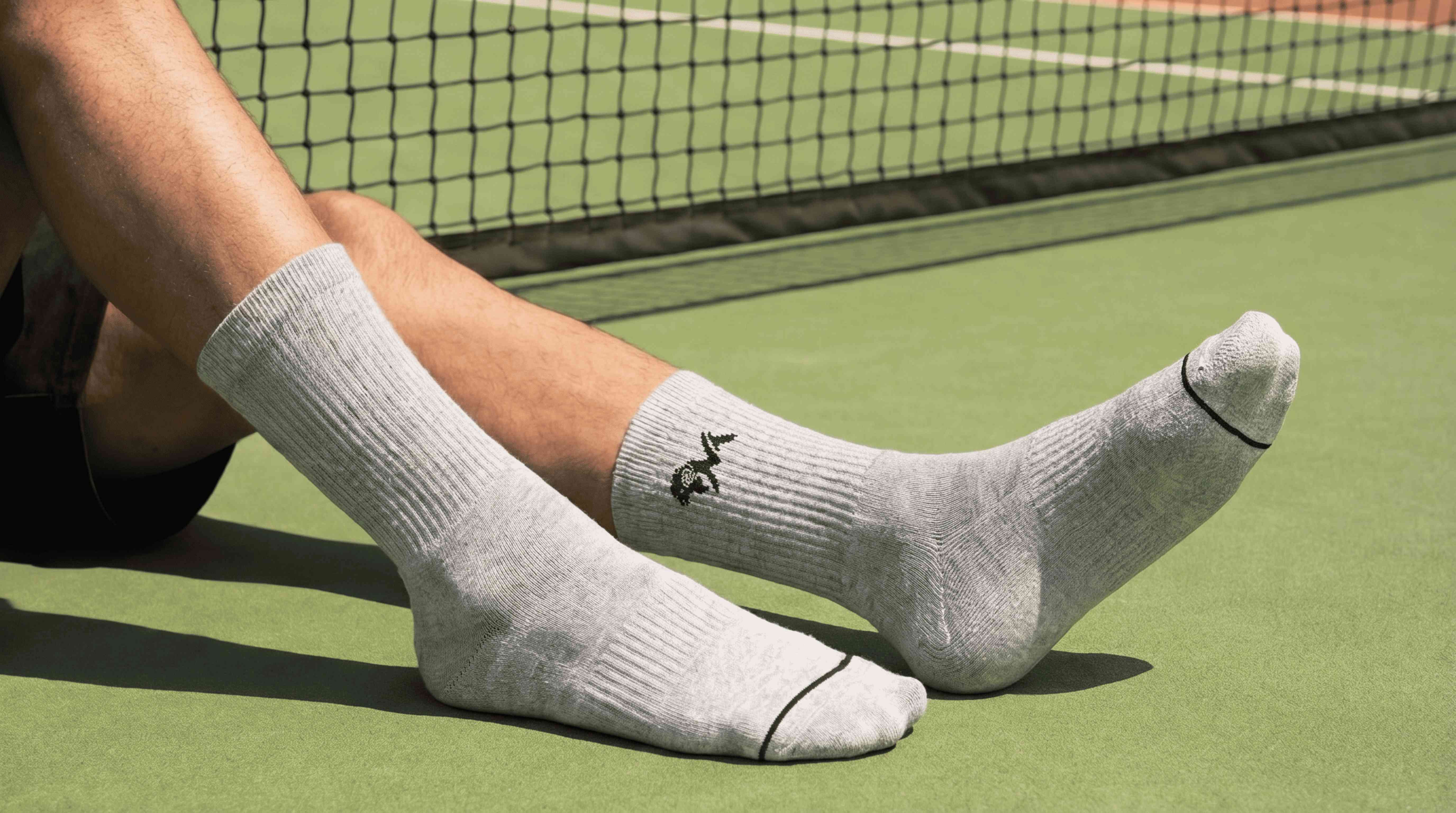 Crew Length Socks : Black Grey White (Pack of 3) - Image 3