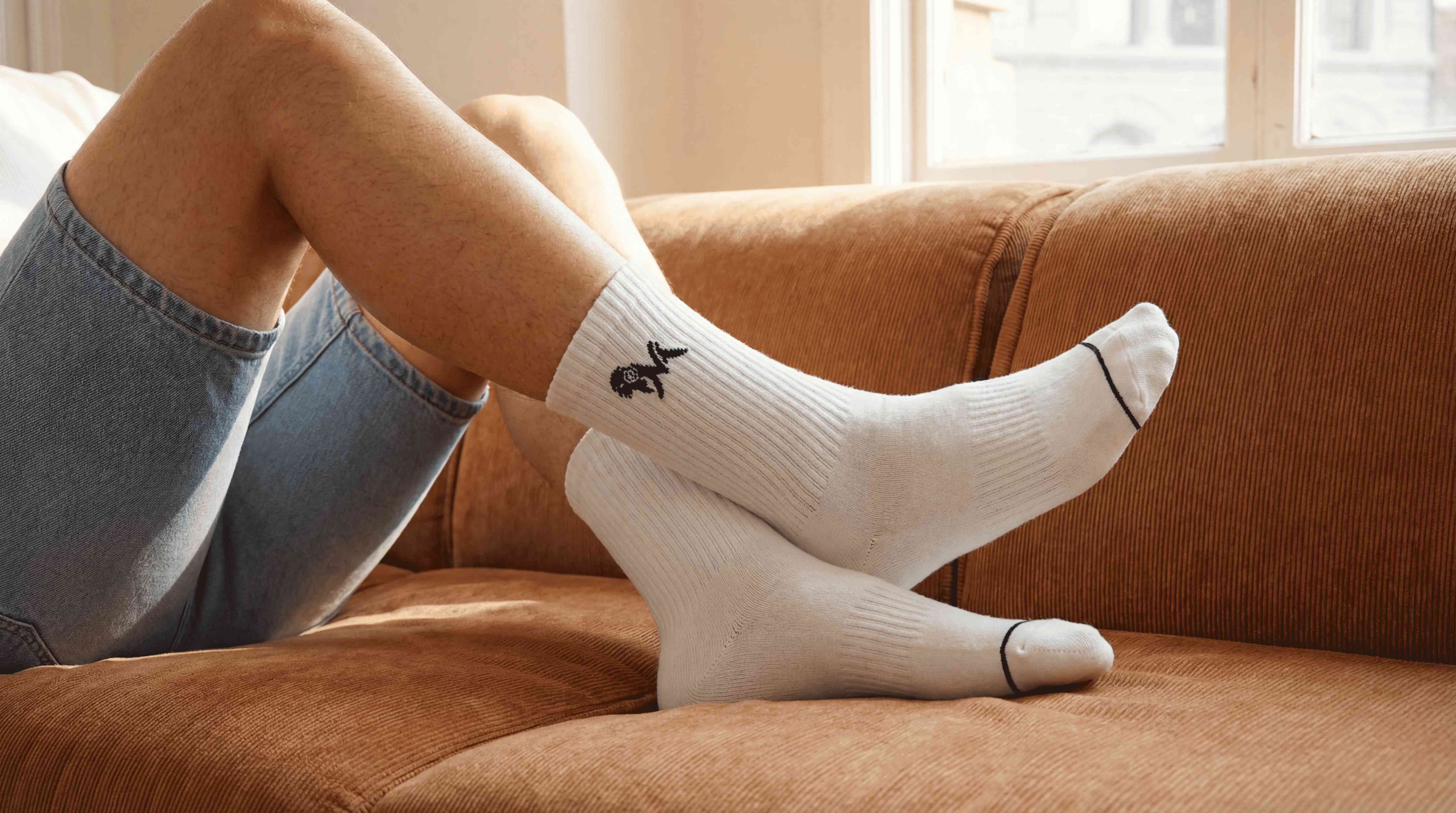 Crew Length Socks : Black Grey White (Pack of 3) - Image 4