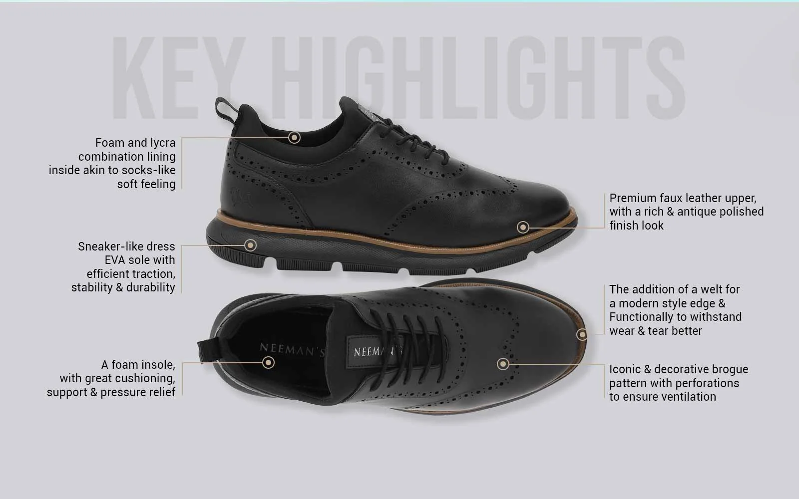 Crossover Brogues : Black - Image 4