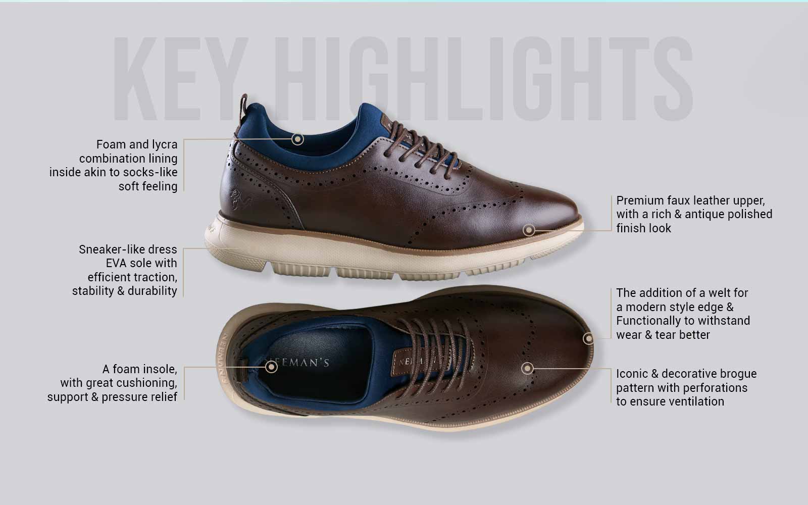 Crossover Brogues : Dark Brown - Image 4