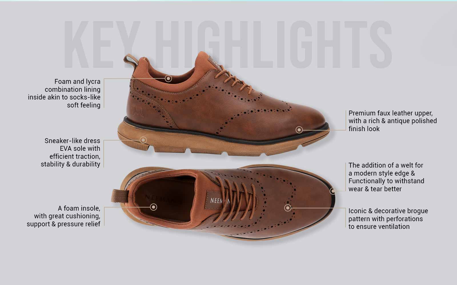 Crossover Brogues : Tan - Image 3