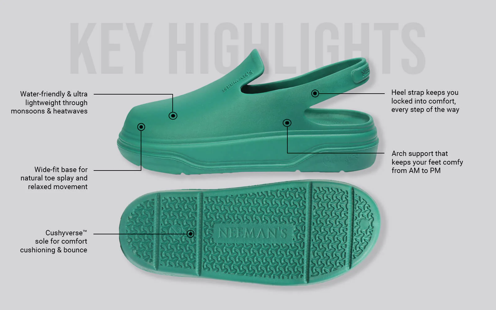 Cushers Clogs For Women : Pepper Green - Image 3