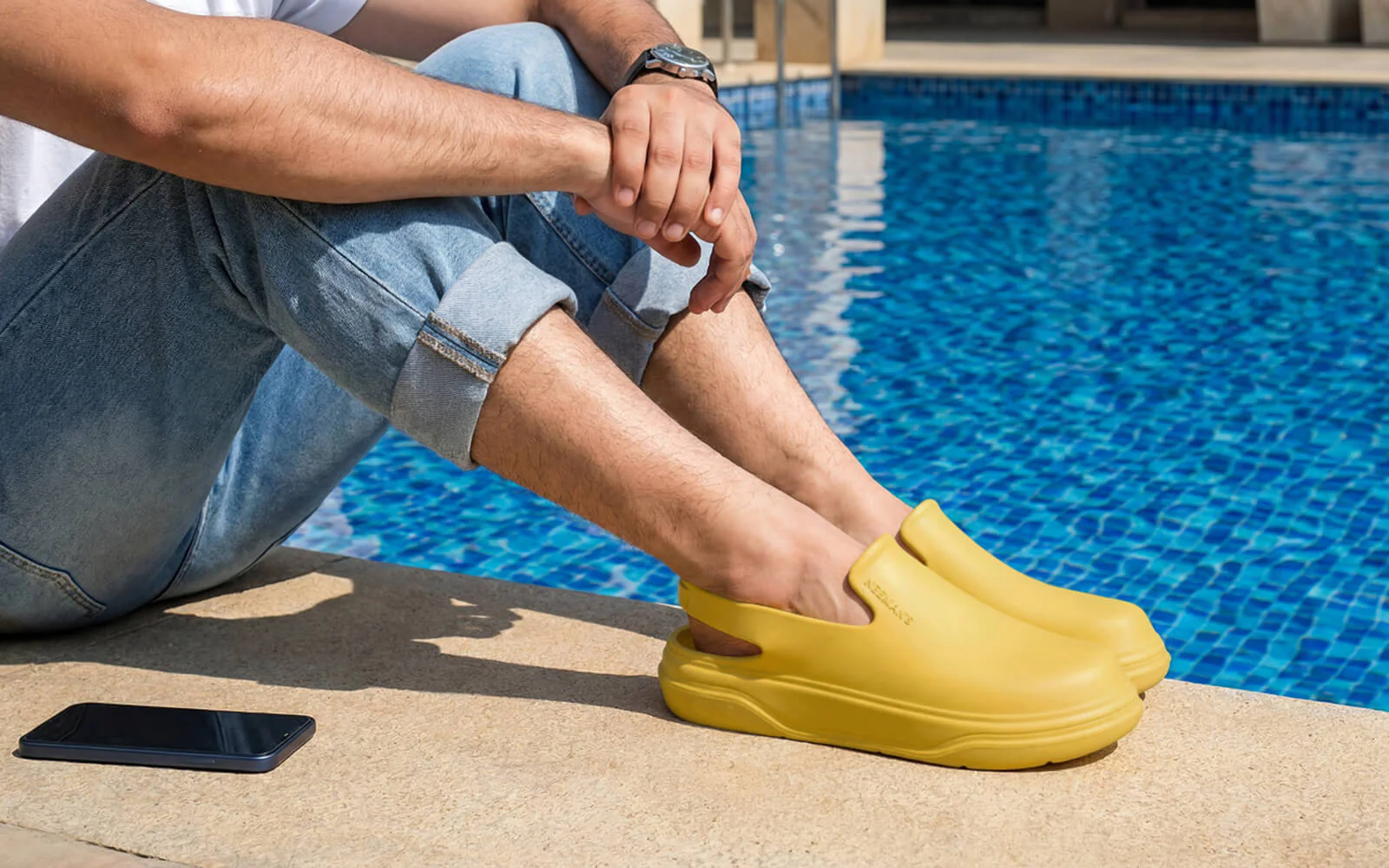 Cushers Clogs For Men : Yellow - Image 8