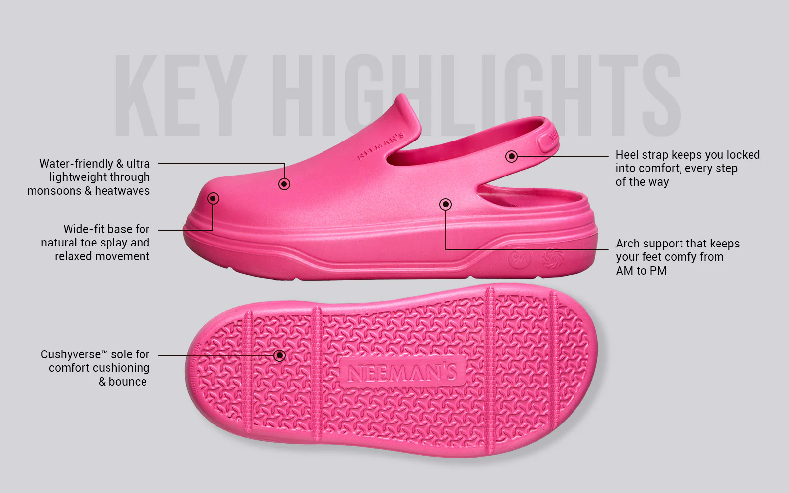 Cushers Clogs For Women : Pink - Image 3
