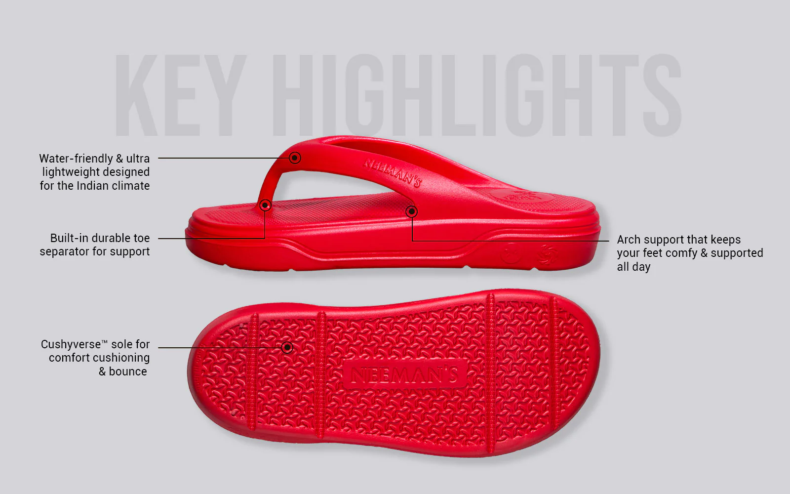 Cushers Flips For Men : Red - Image 3
