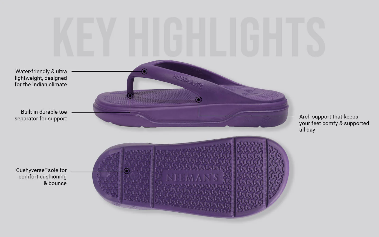 Cushers Flips For Men : Pansy Purple - Image 3