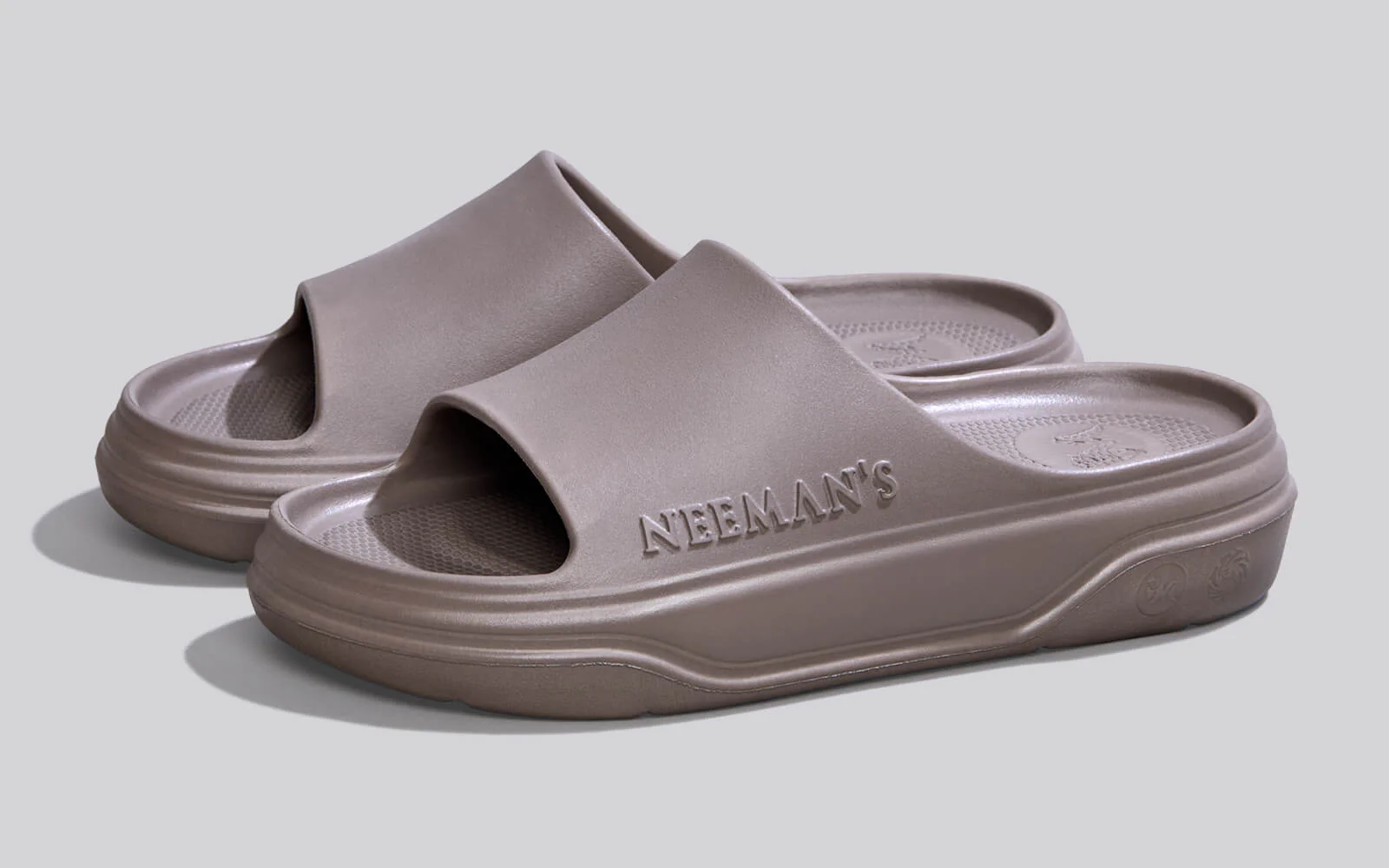 Cushers Slides For Men : Goat Grey - Image 6