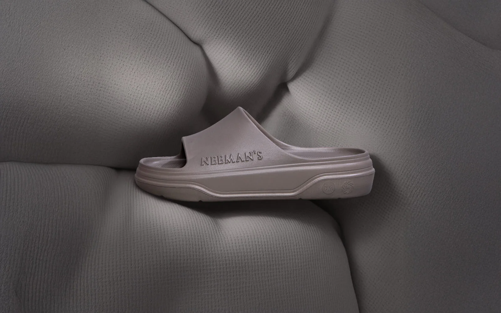 Cushers Slides For Men : Goat Grey - Image 9