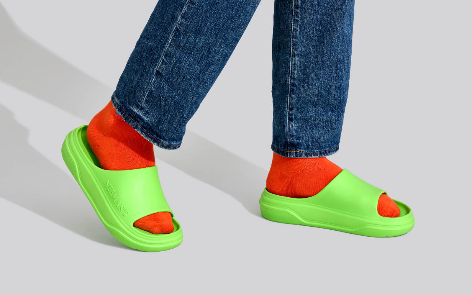 Cushers Slides For Men : Neon Green - Image 7