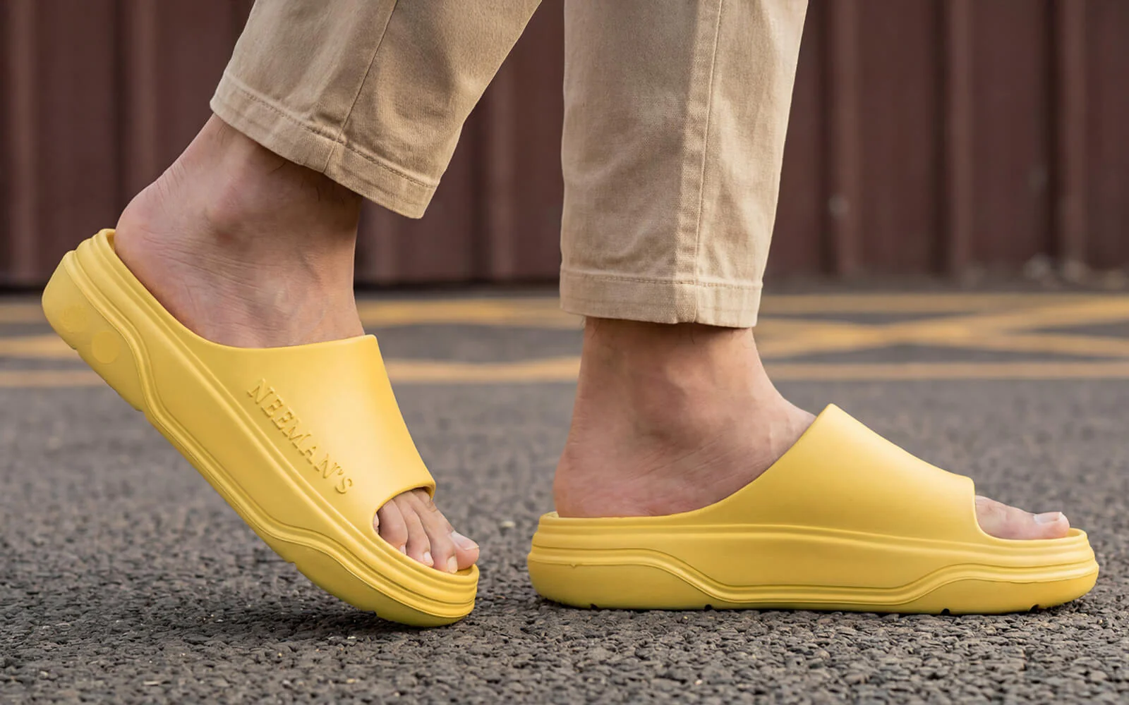 Cushers Slides For Men : Yellow - Image 9
