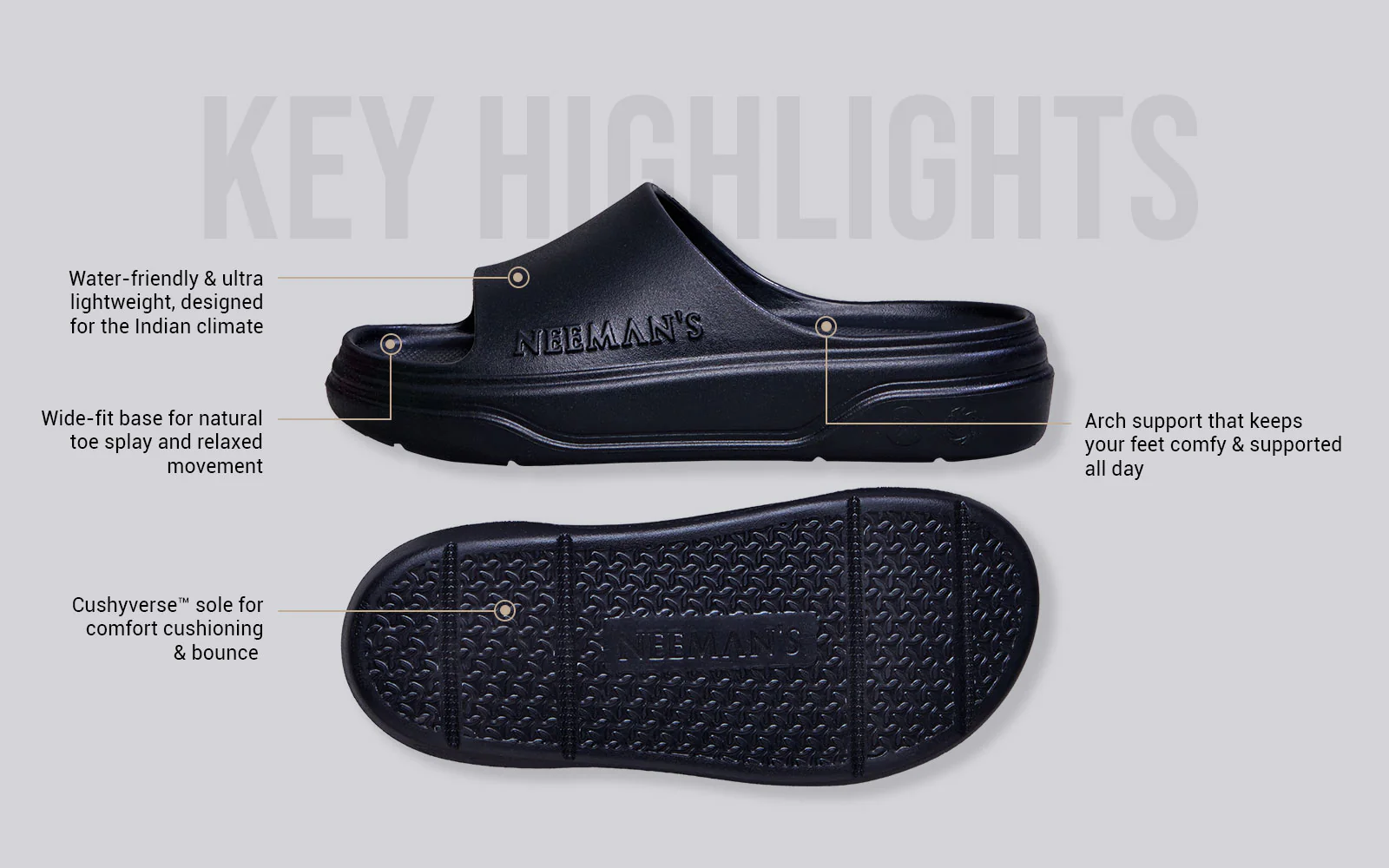 Cushers Slides For Women : Black - Image 4