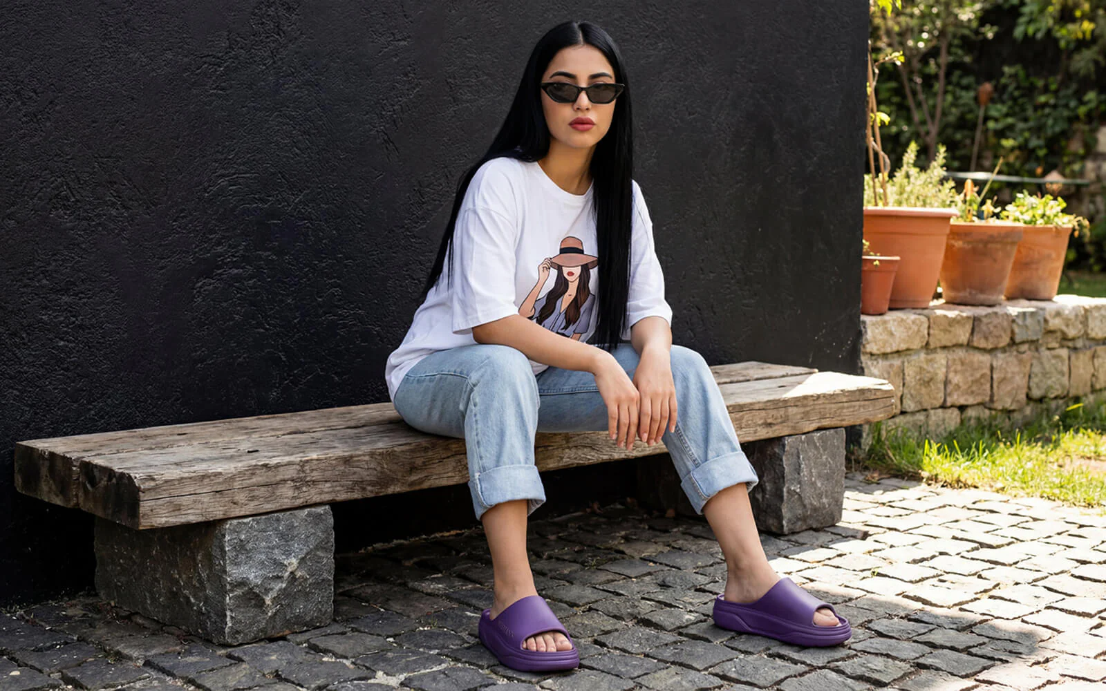 Cushers Slides For Women : Pansy Purple - Image 8