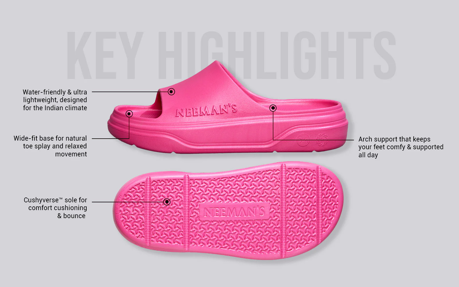 Cushers Slides For Women : Pink - Image 4