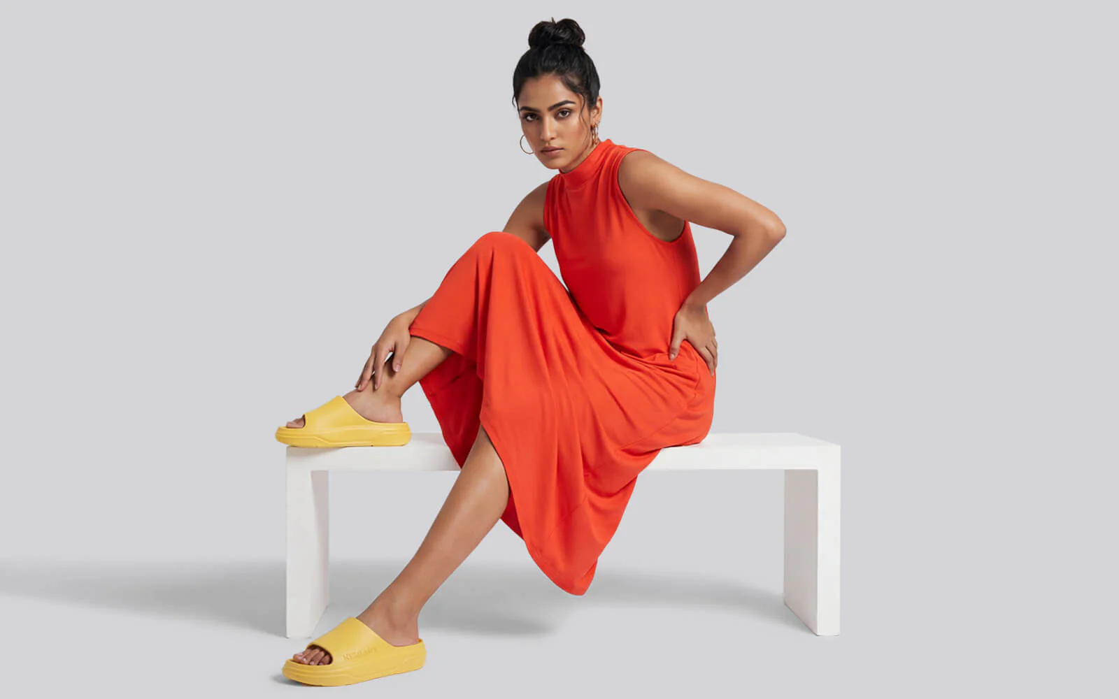 Cushers Slides For Women : Yellow - Image 6