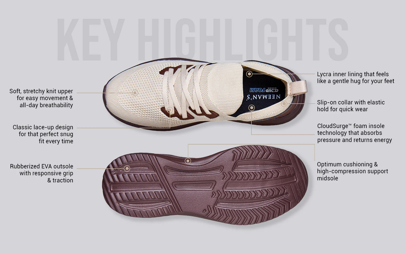 Ease Walk Snug : Ivory Brown - Image 3