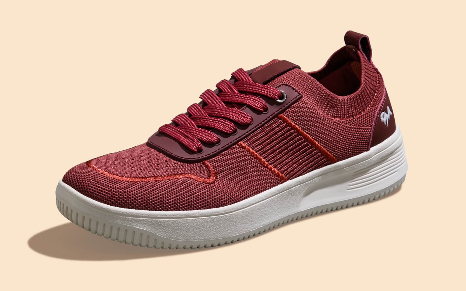 Embroidered Sneakers For Men : Maroon - Image 5