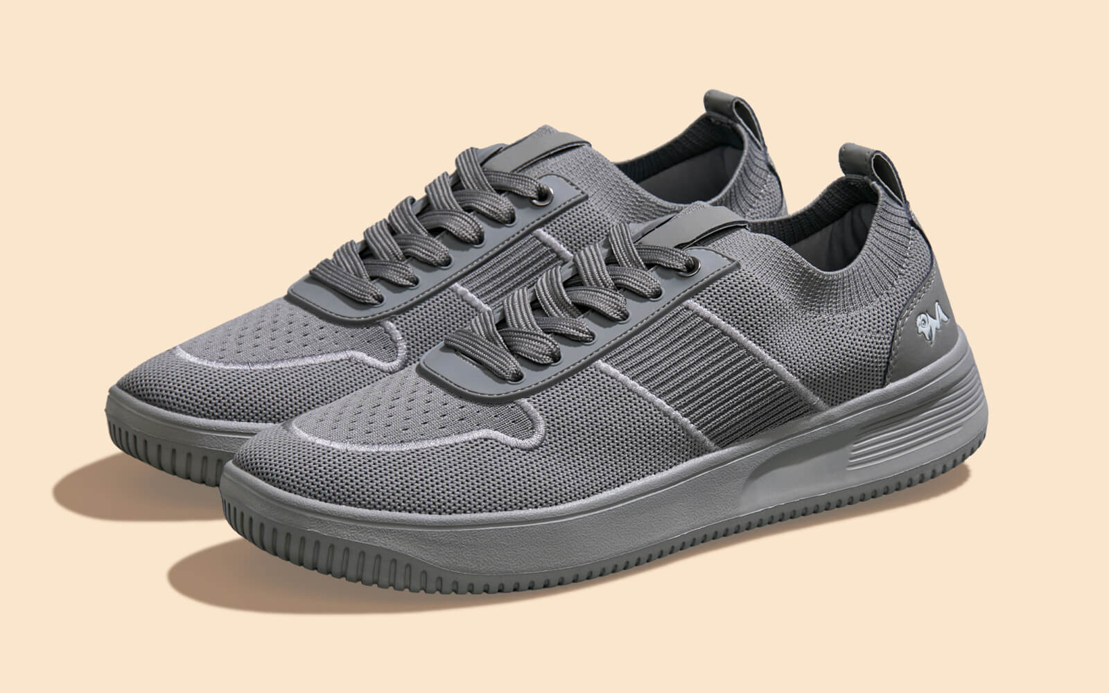Embroidered Sneakers For Men : Grey - Image 7