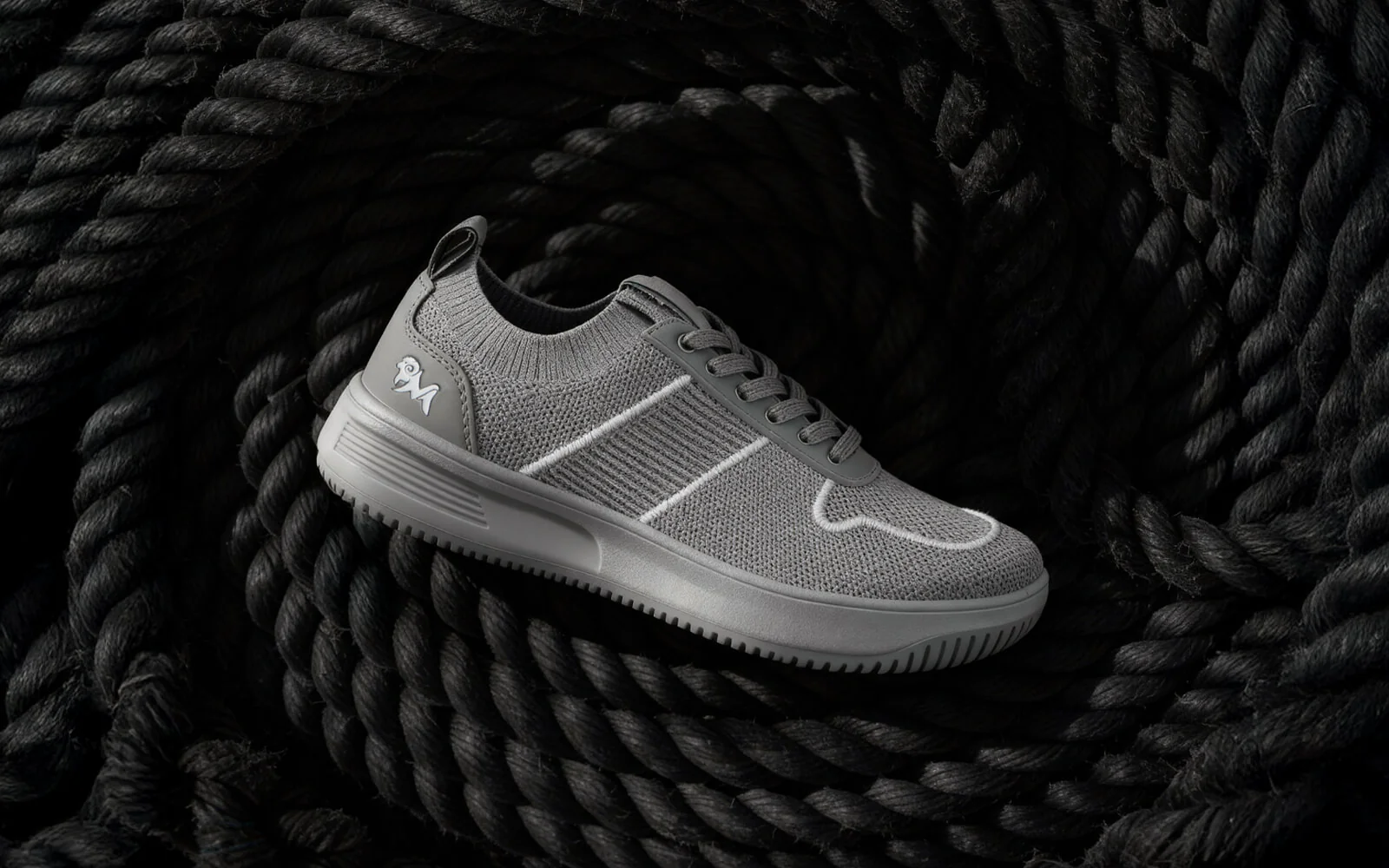 Embroidered Sneakers For Men : Grey - Image 8
