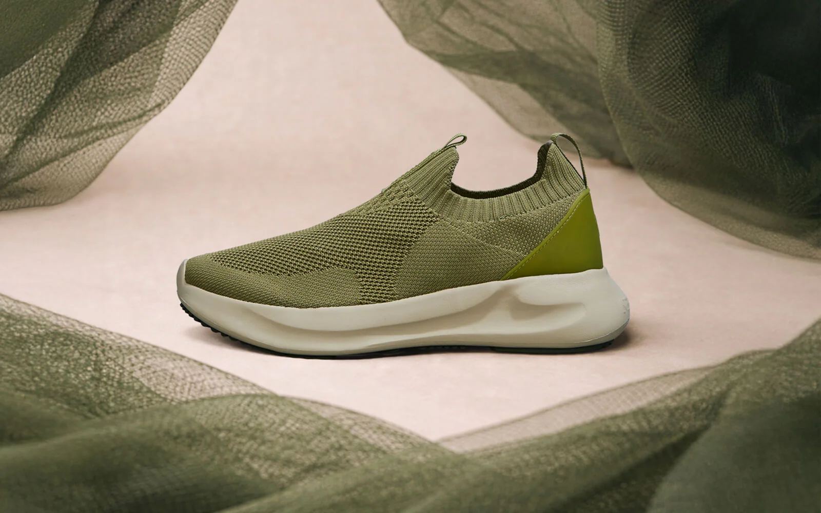 Flex Rib Slip Ons : Olive - Image 8